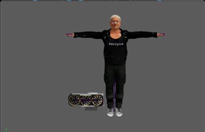写实男性富豪数字人 显卡大佬 英伟达皮衣老黄