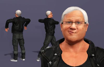 写实男性富豪数字人 显卡大佬 英伟达皮衣老黄