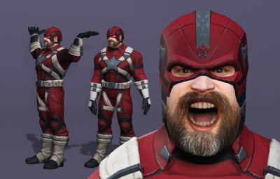 雷霆特攻队红色守卫者 苏联队长盾牌 漫威次世代猛男壮汉