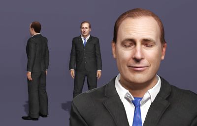 【全网独家】绝命律师写实男性数字人 次世代好莱坞演员 打电话夸夸其谈动画