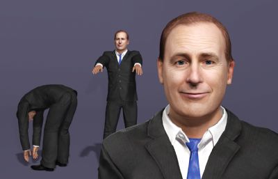 【全网独家】绝命律师写实男性数字人 次世代好莱坞演员 打电话夸夸其谈动画