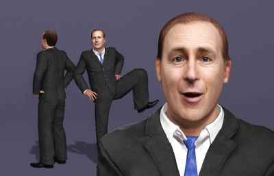 【全网独家】绝命律师写实男性数字人 次世代好莱坞演员 打电话夸夸其谈动画