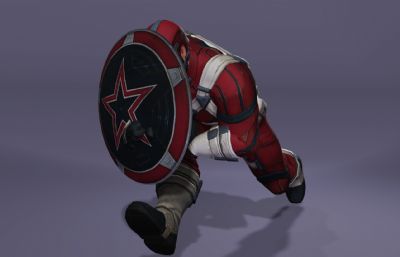 雷霆特攻队红色守卫者 苏联队长盾牌 漫威次世代猛男壮汉