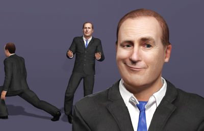 【全网独家】绝命律师写实男性数字人 次世代好莱坞演员 打电话夸夸其谈动画