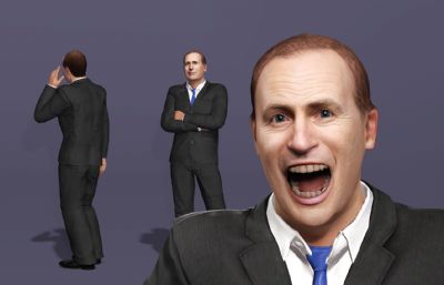 【全网独家】绝命律师写实男性数字人 次世代好莱坞演员 打电话夸夸其谈动画