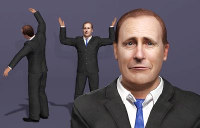 【全网独家】绝命律师写实男性数字人 次世代好莱坞演员 打电话夸夸其谈动画