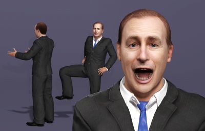 【全网独家】绝命律师写实男性数字人 次世代好莱坞演员 打电话夸夸其谈动画