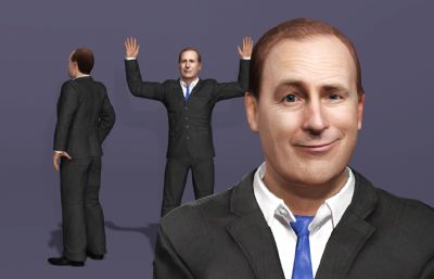 【全网独家】绝命律师写实男性数字人 次世代好莱坞演员 打电话夸夸其谈动画