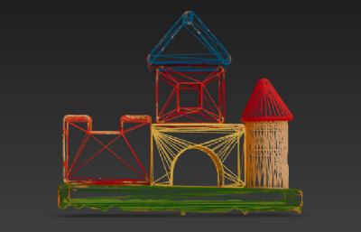 积木城堡,年代感玩具