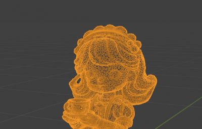 石塑手办粉裙子的洋娃娃