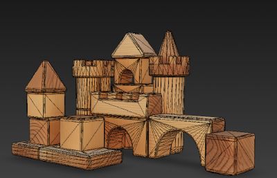 年代感玩具积木城堡