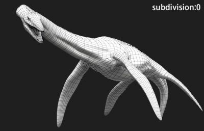 Elasmosaurus蛇颈龙,薄片龙