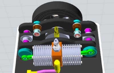 一款双缸发动机模型