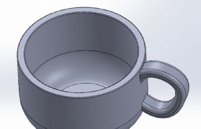 大平底带柄矮杯