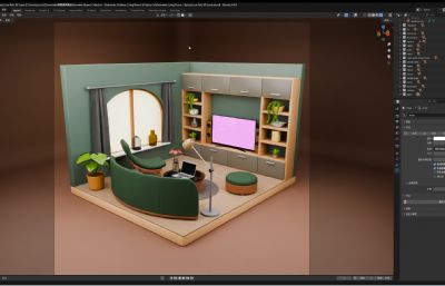 等距房间系列卧室厨房客厅