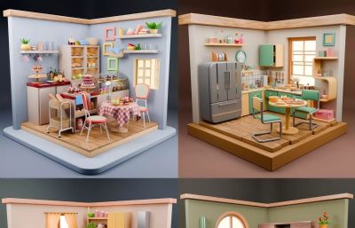 等距房间系列卧室厨房客厅