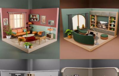 等距房间系列卧室厨房客厅