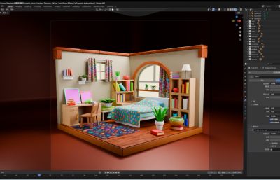 等距房间系列卧室厨房客厅