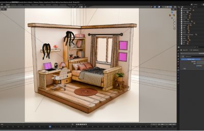 等距房间系列卧室厨房客厅