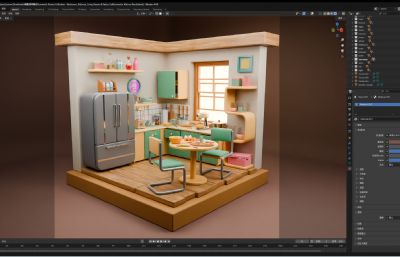 等距房间系列卧室厨房客厅