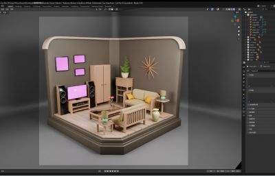 等距房间系列卧室厨房客厅