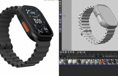 苹果Apple Watch ultra 3智能手表,渲染完成