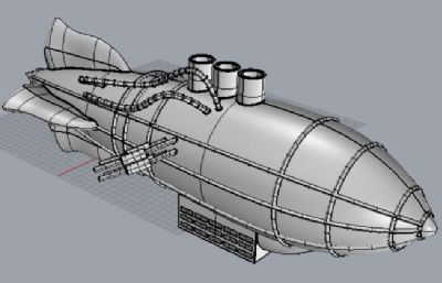 蒸汽朋克泽佩林飞艇