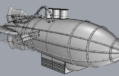蒸汽朋克泽佩林飞艇