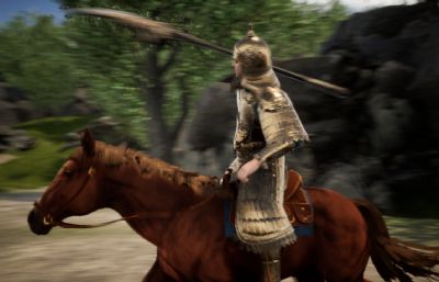 UE三国演义关羽骑马数字人(网盘下载)