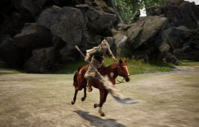 UE三国演义关羽骑马数字人(网盘下载)