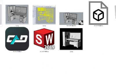 学习桌/工作桌/书桌桌椅,产品设计建模渲染