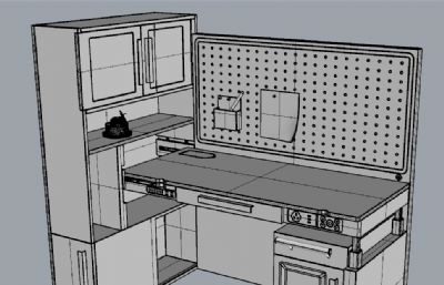 学习桌/工作桌/书桌桌椅,产品设计建模渲染