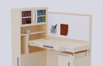 学习桌/工作桌/书桌桌椅,产品设计建模渲染
