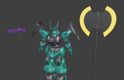 《机动战士高达：水星的魔女》-MD-0031L迪兰扎劳达专用机3D模型