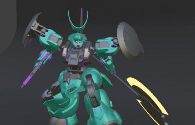 《机动战士高达：水星的魔女》-MD-0031L迪兰扎劳达专用机3D模型