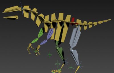 异特龙,有绑定和行走动画