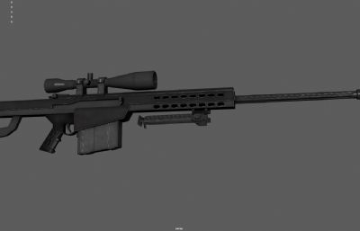 巴雷特狙击步枪,反器材狙击枪,大狙塌陷模型