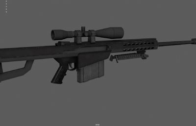 巴雷特狙击步枪,反器材狙击枪,大狙塌陷模型