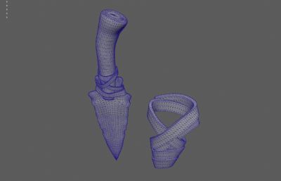 石刀 石器武器 石头刀塌陷模型
