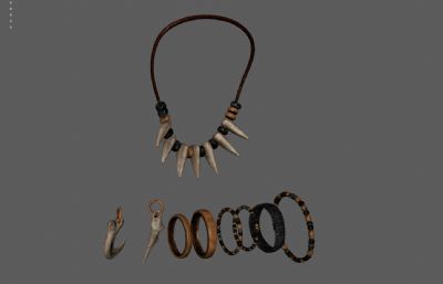 兽牙项链 古代项链 巫祭道具