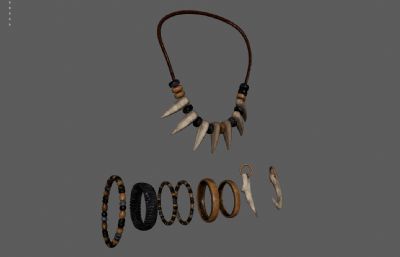 兽牙项链 古代项链 巫祭道具