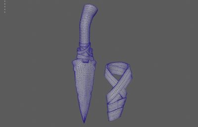石刀 石器武器 石头刀塌陷模型