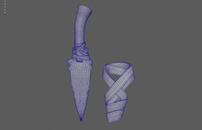 石刀 石器武器 石头刀塌陷模型