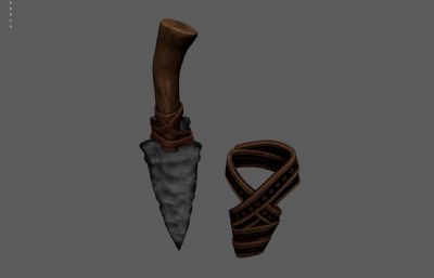 石刀 石器武器 石头刀塌陷模型