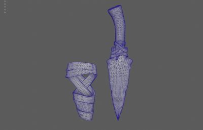 石刀 石器武器 石头刀塌陷模型