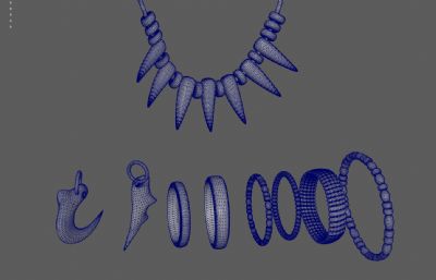 兽牙项链 古代项链 巫祭道具