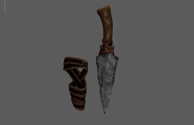 石刀 石器武器 石头刀塌陷模型