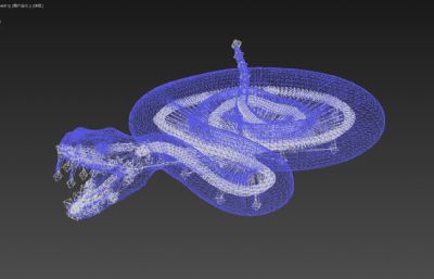 写实西部菱形响尾蛇，有绑定/动画