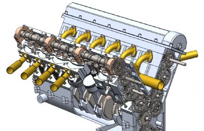 V12发动机模型