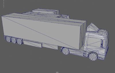 大卡车 厢式货车 集装箱货车塌陷模型